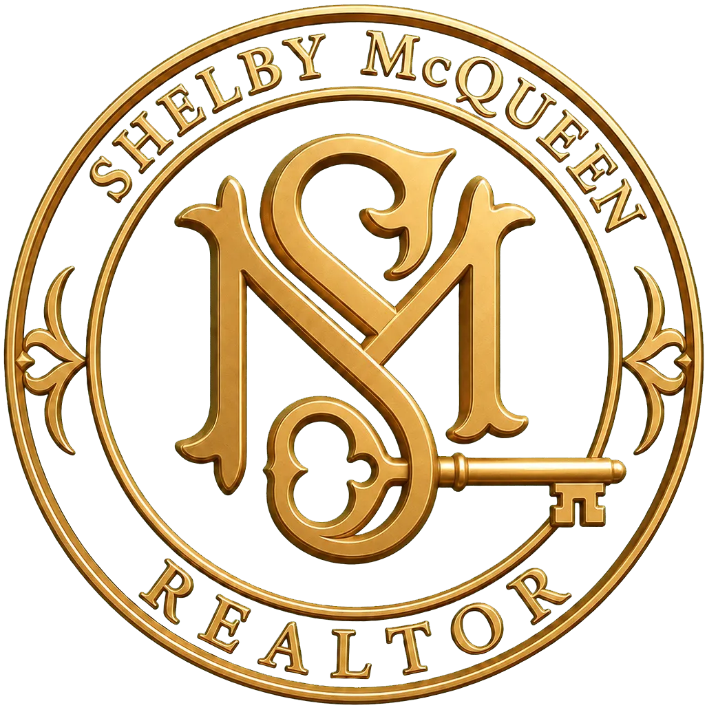 Shelby McQueen seated in a luxury residence